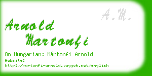 arnold martonfi business card