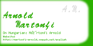 arnold martonfi business card